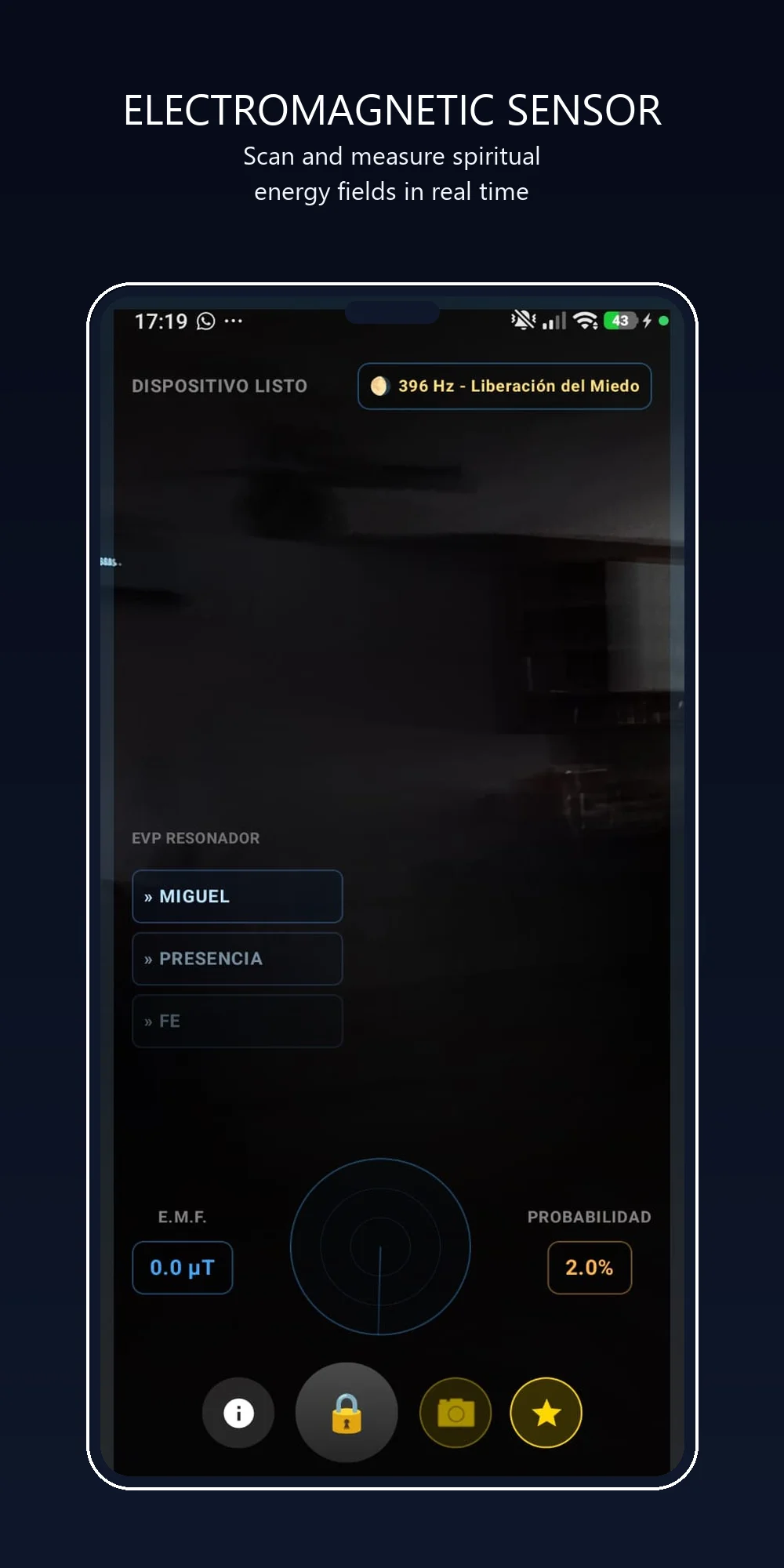 Radar Espiritual EMF Screen